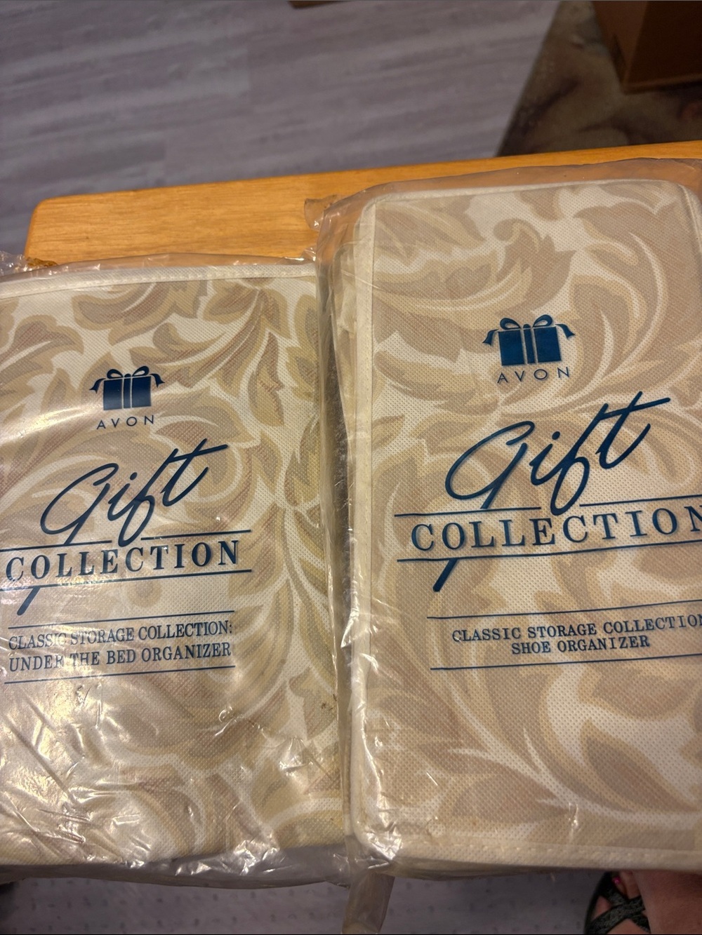Avon Gift Collection Beige and Navy Storage Organizers